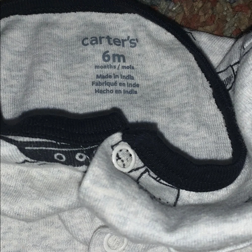 Boys Set of 3 Onesies short outfits blue & gray baby sz 6M  EUC